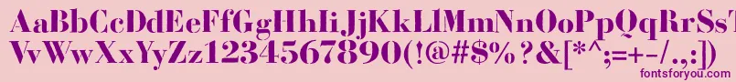 BodoniFragileRough Font – Purple Fonts on Pink Background