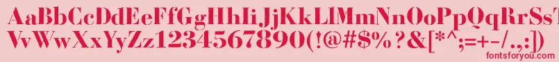 BodoniFragileRough Font – Red Fonts on Pink Background