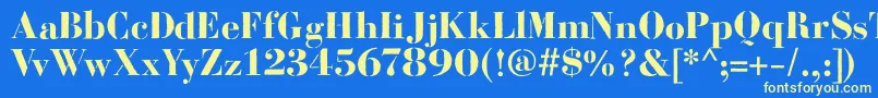 BodoniFragileRough Font – Yellow Fonts on Blue Background