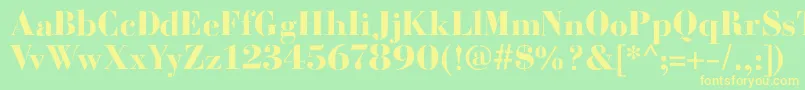 BodoniFragileRough Font – Yellow Fonts on Green Background