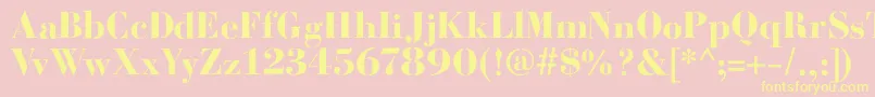 BodoniFragileRough Font – Yellow Fonts on Pink Background