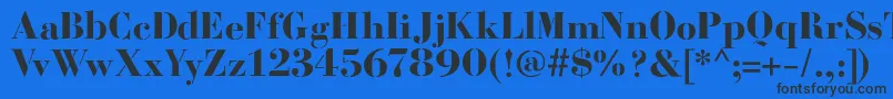 BodoniFragileSharp Font – Black Fonts on Blue Background