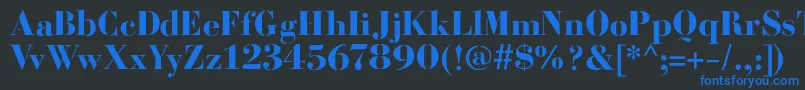 BodoniFragileSharp Font – Blue Fonts on Black Background