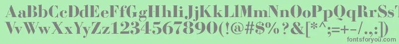 フォントBodoniFragileSharp – 緑の背景に灰色の文字