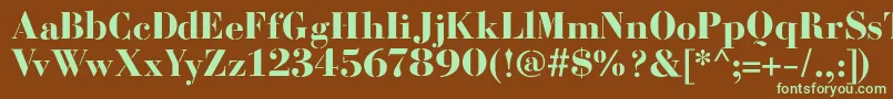 BodoniFragileSharp Font – Green Fonts on Brown Background