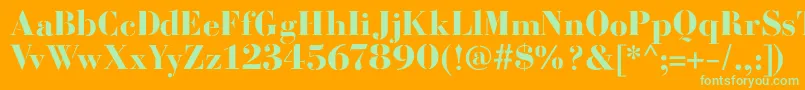 BodoniFragileSharp Font – Green Fonts on Orange Background