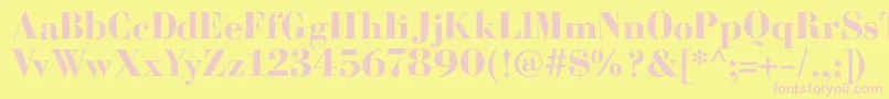 BodoniFragileSharp Font – Pink Fonts on Yellow Background