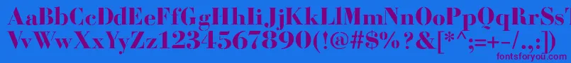 BodoniFragileSharp Font – Purple Fonts on Blue Background