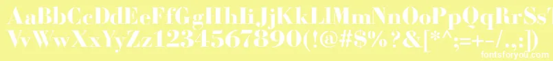 BodoniFragileSharp Font – White Fonts on Yellow Background