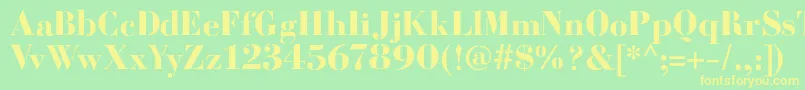 BodoniFragileSharp Font – Yellow Fonts on Green Background