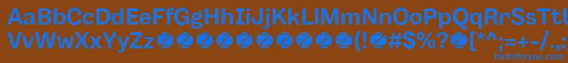 Body Grotesque Bold trial Font – Blue Fonts on Brown Background