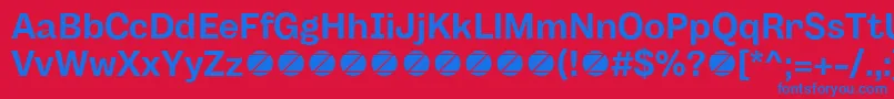 Body Grotesque Bold trial Font – Blue Fonts on Red Background