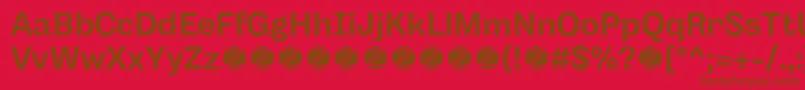 Body Grotesque Bold trial Font – Brown Fonts on Red Background