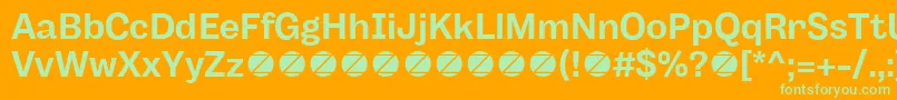 Body Grotesque Bold trial Font – Green Fonts on Orange Background