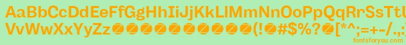 Police Body Grotesque Bold trial – polices orange sur fond vert