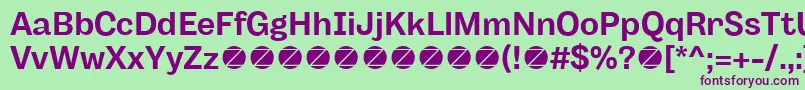 Body Grotesque Bold trial Font – Purple Fonts on Green Background