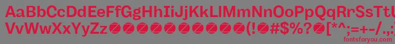 Body Grotesque Bold trial Font – Red Fonts on Gray Background