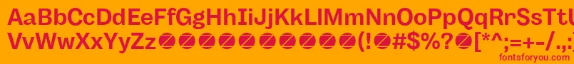 Body Grotesque Bold trial Font – Red Fonts on Orange Background