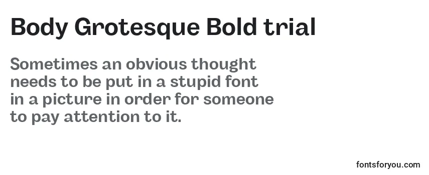 Body Grotesque Bold trial Font