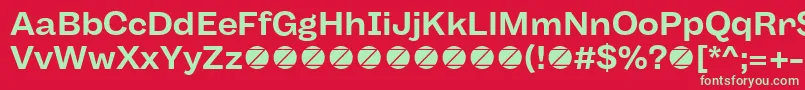 Body Grotesque Fit Bold trial Font – Green Fonts on Red Background