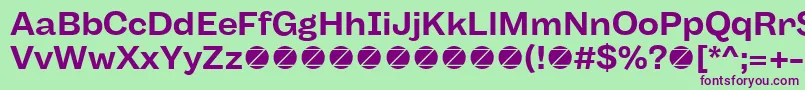 Body Grotesque Fit Bold trial Font – Purple Fonts on Green Background