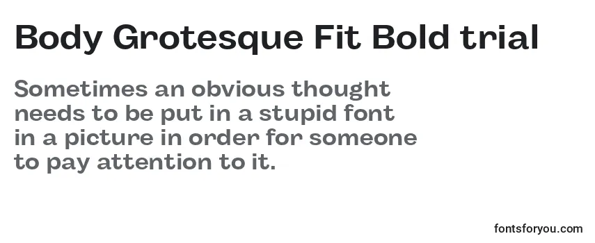Body Grotesque Fit Bold trial Font