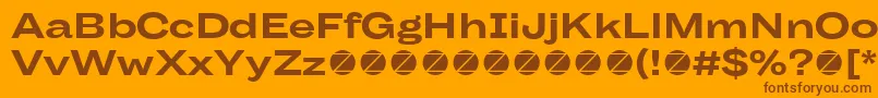 Body Grotesque Large Bold trial Font – Brown Fonts on Orange Background