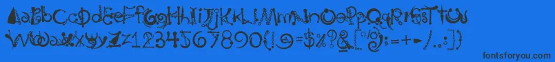 Body Piercing  Chains Font – Black Fonts on Blue Background