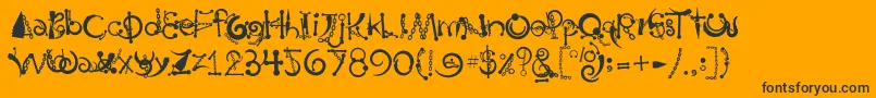 Body Piercing  Chains Font – Black Fonts on Orange Background