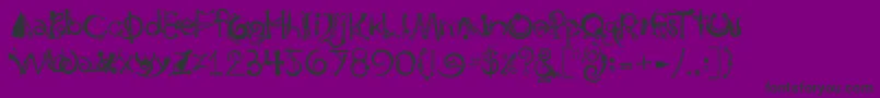 フォントBody Piercing  Chains – 紫の背景に黒い文字