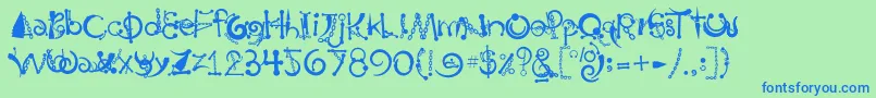 Body Piercing  Chains Font – Blue Fonts on Green Background