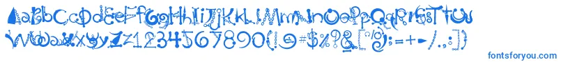 フォントBody Piercing  Chains – 白い背景に青い文字