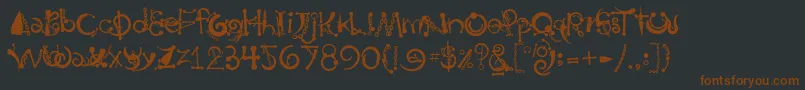 Шрифт Body Piercing  Chains – коричневые шрифты на чёрном фоне