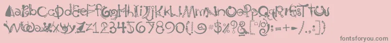 フォントBody Piercing  Chains – ピンクの背景に灰色の文字