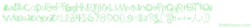Шрифт Body Piercing  Chains – зелёные шрифты на белом фоне