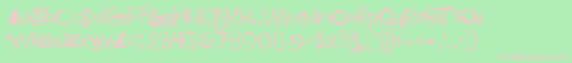 Body Piercing  Chains-fontti – vaaleanpunaiset fontit vihreällä taustalla