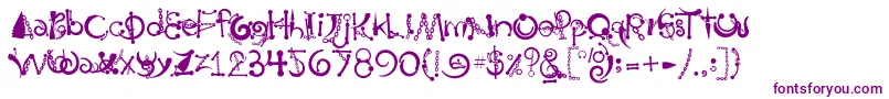 Шрифт Body Piercing  Chains – фиолетовые шрифты на белом фоне