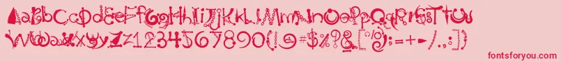 フォントBody Piercing  Chains – ピンクの背景に赤い文字