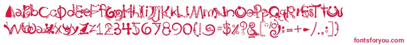 Шрифт Body Piercing  Chains – красные шрифты на белом фоне