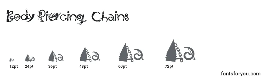 Body Piercing  Chains Font Sizes