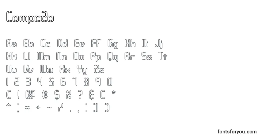 Schriftart Compc2o – Alphabet, Zahlen, spezielle Symbole