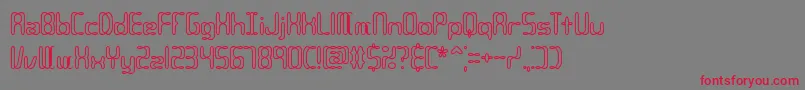 フォントCompc2o – 赤い文字の灰色の背景