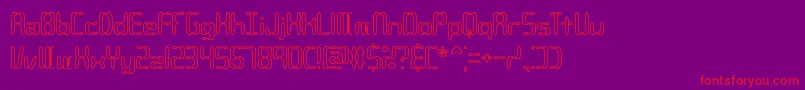 Compc2o-Schriftart – Rote Schriften auf violettem Hintergrund