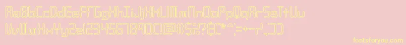 Compc2o-Schriftart – Gelbe Schriften auf rosa Hintergrund