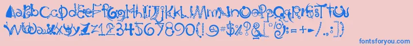 Body Piercing  Chains Font – Blue Fonts on Pink Background