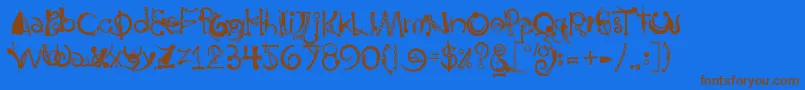 Body Piercing  Chains Font – Brown Fonts on Blue Background