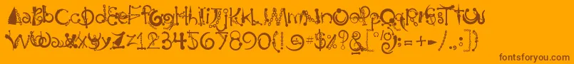 Body Piercing  Chains Font – Brown Fonts on Orange Background