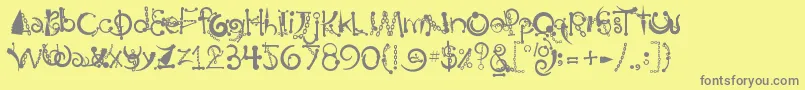 Body Piercing  Chains-Schriftart – Graue Schriften auf gelbem Hintergrund