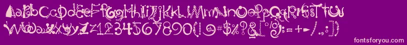 Body Piercing  Chains Font – Pink Fonts on Purple Background