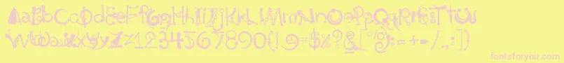Body Piercing  Chains Font – Pink Fonts on Yellow Background